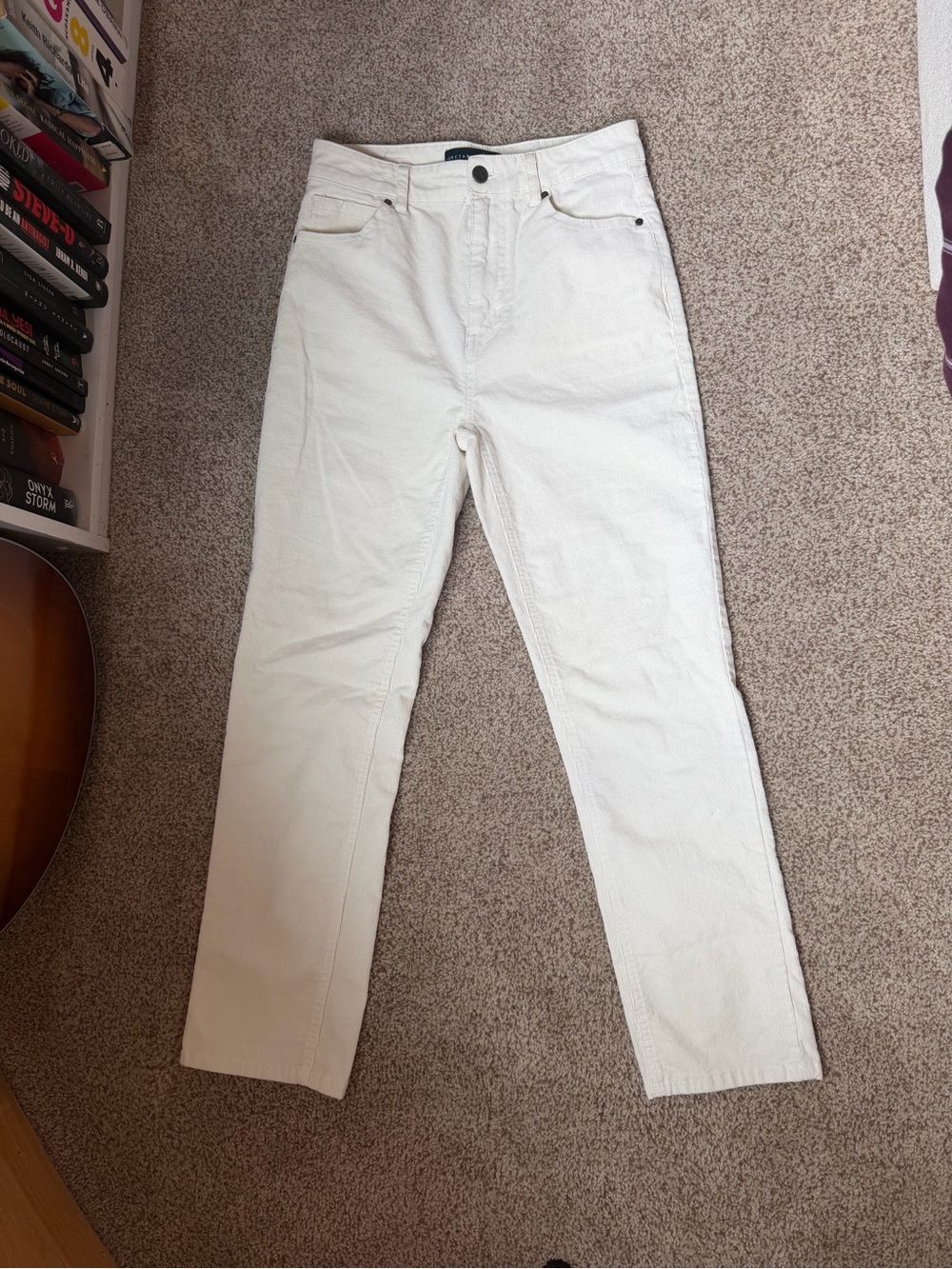 Slim Straight White Women’s corduroy Jeans - Clean Everyday Style